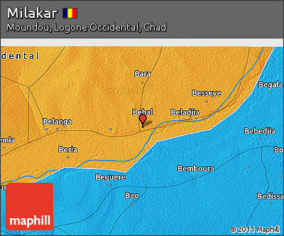 Political 3D Map of Milakar