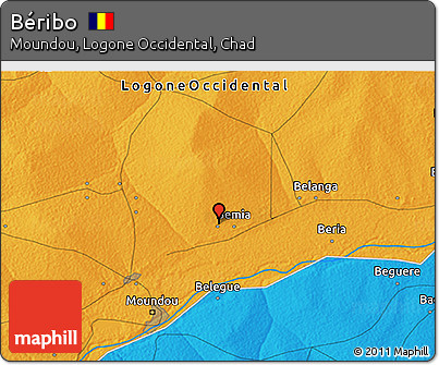 Political 3D Map of Béribo