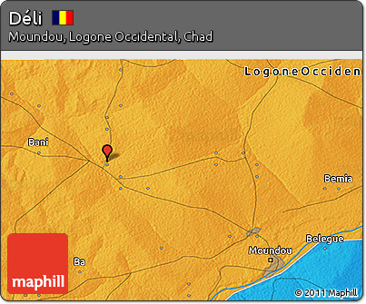 Political 3D Map of Déli