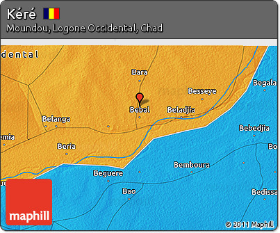 Political 3D Map of Kéré