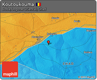 Political 3D Map of Koutoukouma