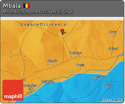 Political 3D Map of Mbala