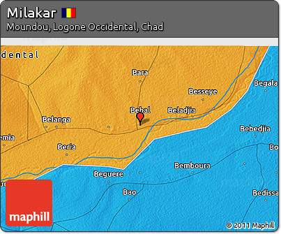 Political 3D Map of Milakar