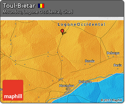 Political 3D Map of Toul-Bietar