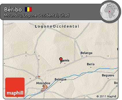 Shaded Relief 3D Map of Béribo