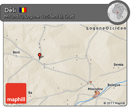 Shaded Relief 3D Map of Déli