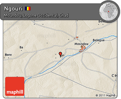 Shaded Relief 3D Map of Ngouri