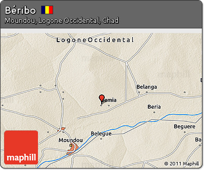 Shaded Relief 3D Map of Béribo
