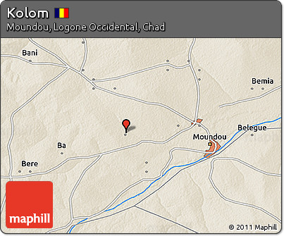 Shaded Relief 3D Map of Kolom