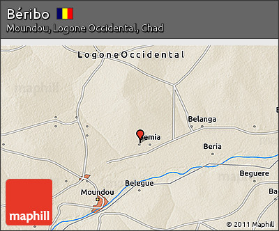 Shaded Relief 3D Map of Béribo