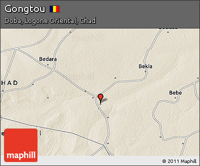 Shaded Relief 3D Map of Gongtou