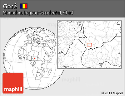 Blank Location Map of Goré