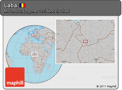 Gray Location Map of Laba