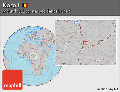 Gray Location Map of Koro I
