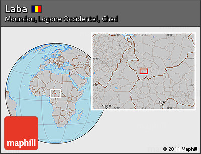 Gray Location Map of Laba