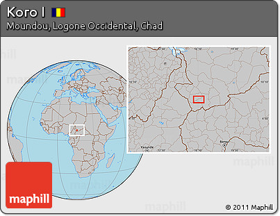 Gray Location Map of Koro I