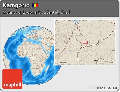 Shaded Relief Location Map of Kamgorio