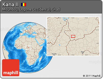 Shaded Relief Location Map of Kana II