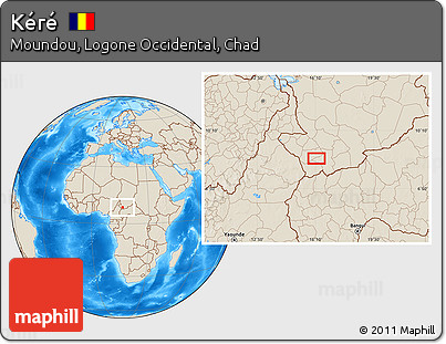Shaded Relief Location Map of Kéré