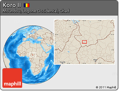 Shaded Relief Location Map of Koro II
