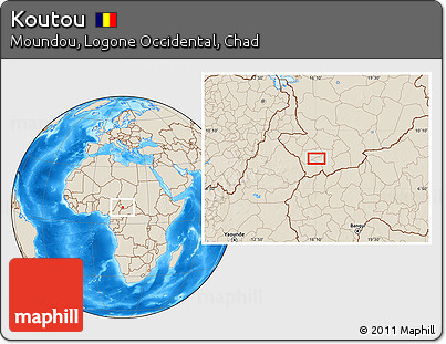 Shaded Relief Location Map of Koutou