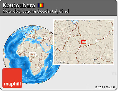 Shaded Relief Location Map of Koutoubara