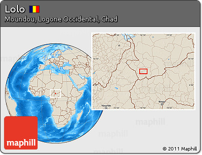 Shaded Relief Location Map of Lolo