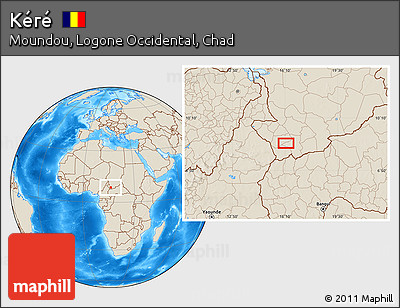 Shaded Relief Location Map of Kéré