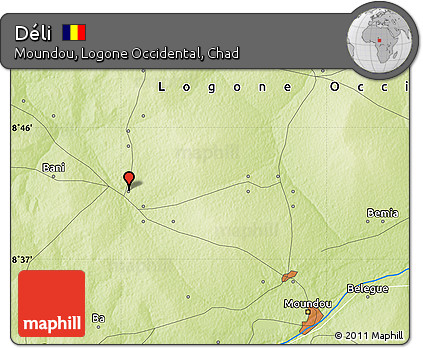 Physical Map of Déli