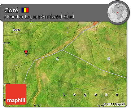 Satellite Map of Goré