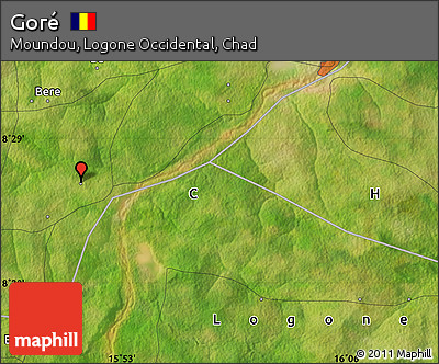 Satellite Map of Goré