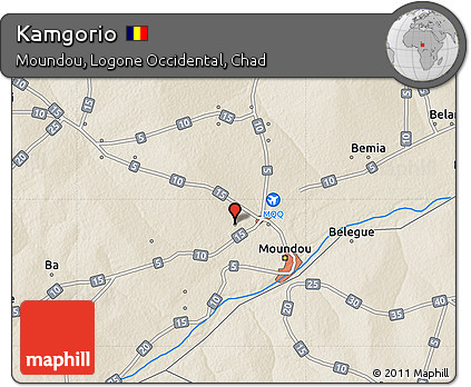Shaded Relief Map of Kamgorio
