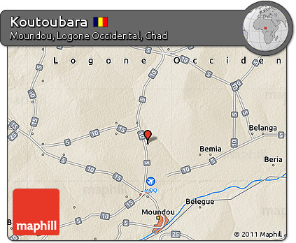 Shaded Relief Map of Koutoubara