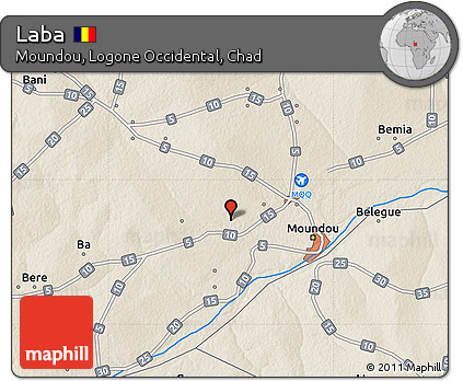 Shaded Relief Map of Laba