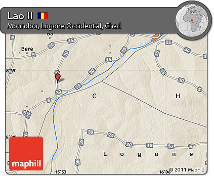 Shaded Relief Map of Lao II