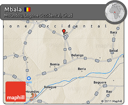 Shaded Relief Map of Mbala