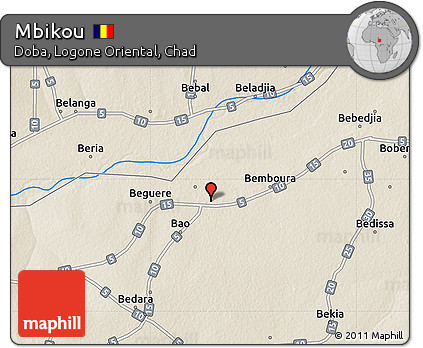 Shaded Relief Map of Mbikou
