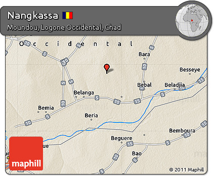 Shaded Relief Map of Nangkassa