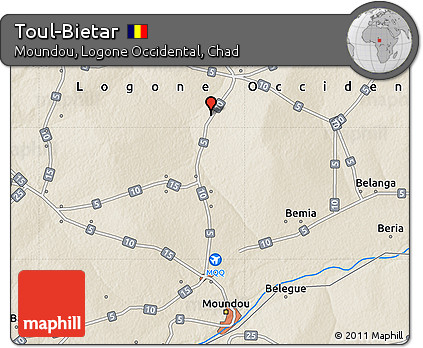 Shaded Relief Map of Toul-Bietar