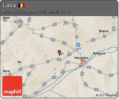 Shaded Relief Map of Laba