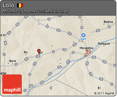 Shaded Relief Map of Lolo