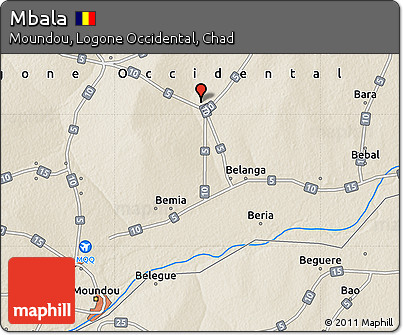 Shaded Relief Map of Mbala
