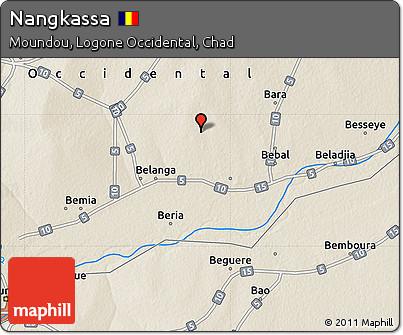 Shaded Relief Map of Nangkassa