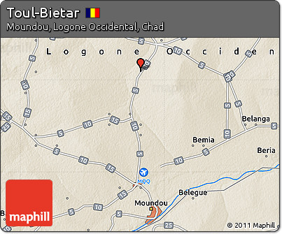 Shaded Relief Map of Toul-Bietar