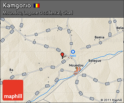 Shaded Relief Map of Kamgorio