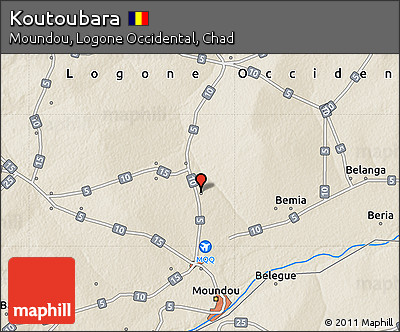 Shaded Relief Map of Koutoubara