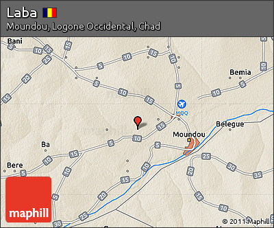 Shaded Relief Map of Laba