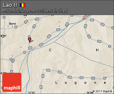 Shaded Relief Map of Lao II