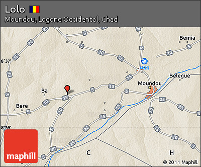 Shaded Relief Map of Lolo