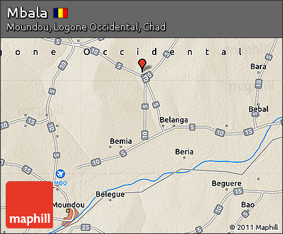 Shaded Relief Map of Mbala